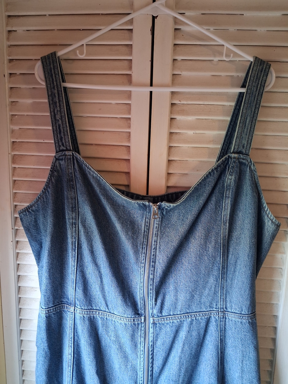 GAP Blue Denim Maxi Jumper Dress with Front Zip